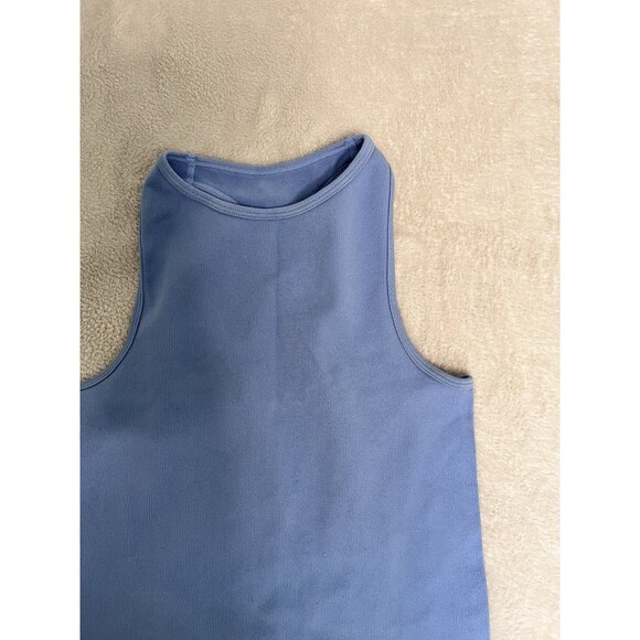 Intimately Free People Blue Ribbed Tank Crop Sleeveless Fitted Racerback XS/S - Picture 4 of 7